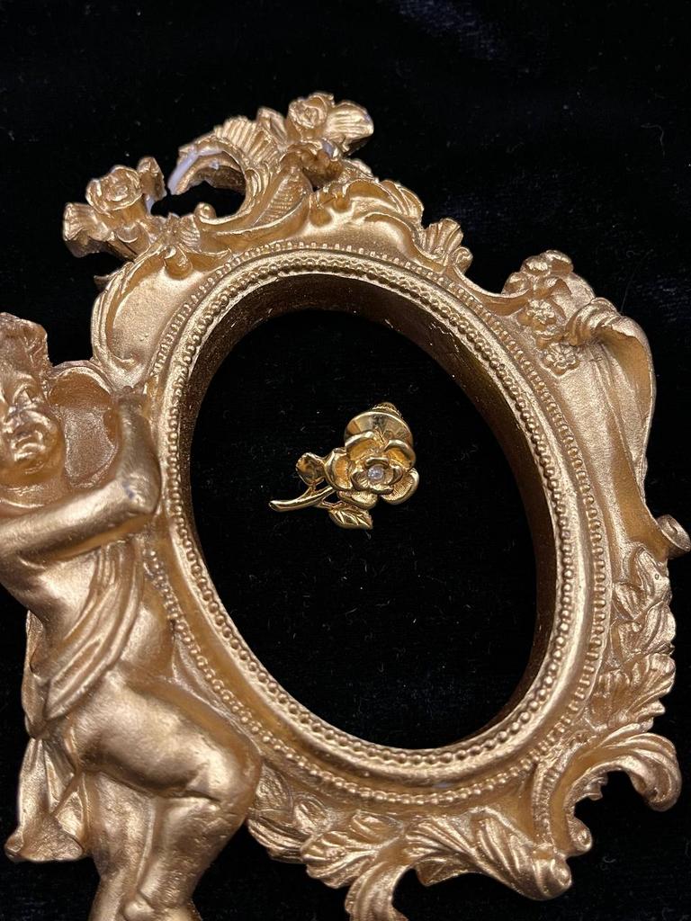 Винтажная брошь роза