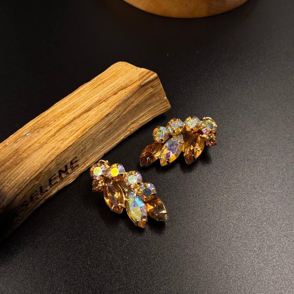 Винтажные клипсы "Сиреневая Коса"