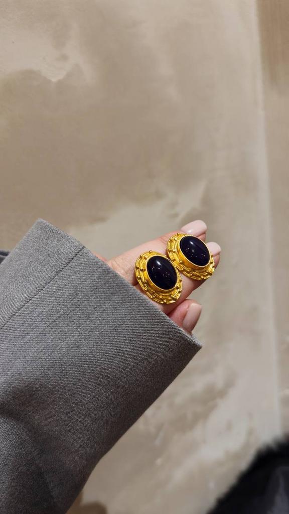 Серьги «Глубина рассудка» с камнем соколиным глазом