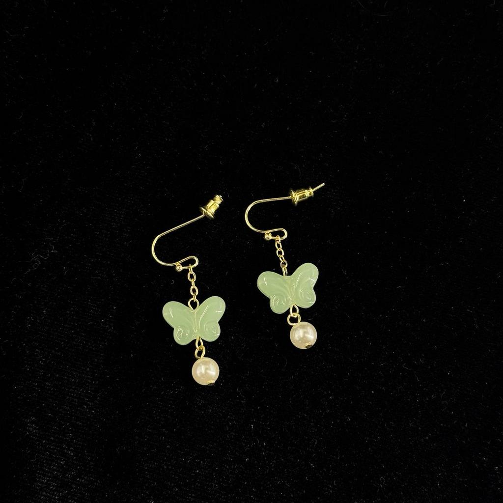 Серьги "Нефритовые бабочки"