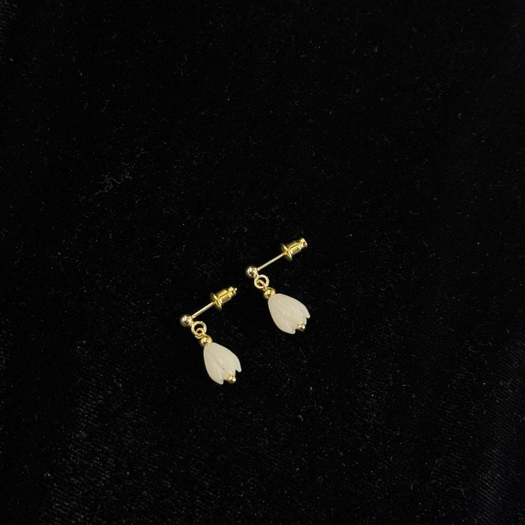 Серьги "Нефритовый тюльпан"