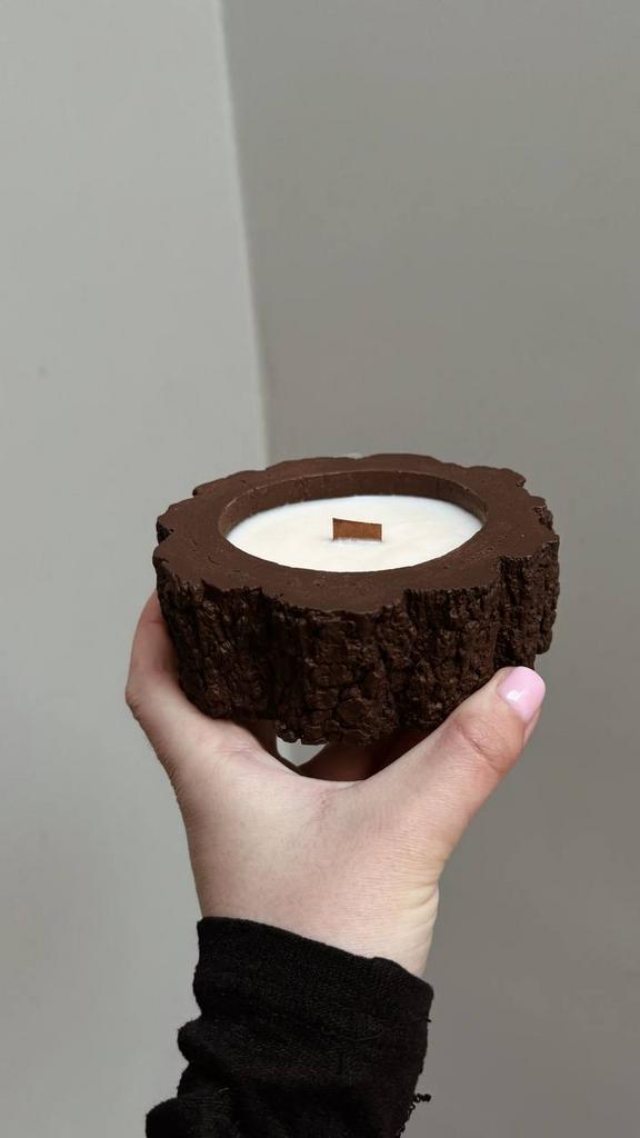 Свеча-шкатулка "Пень коричневый"