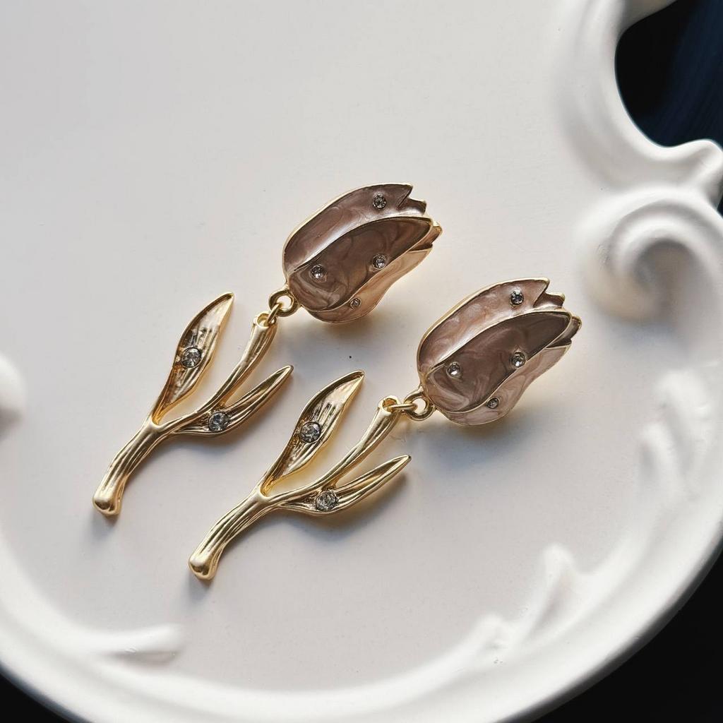 Серьги "Наедине с тюльпаном"