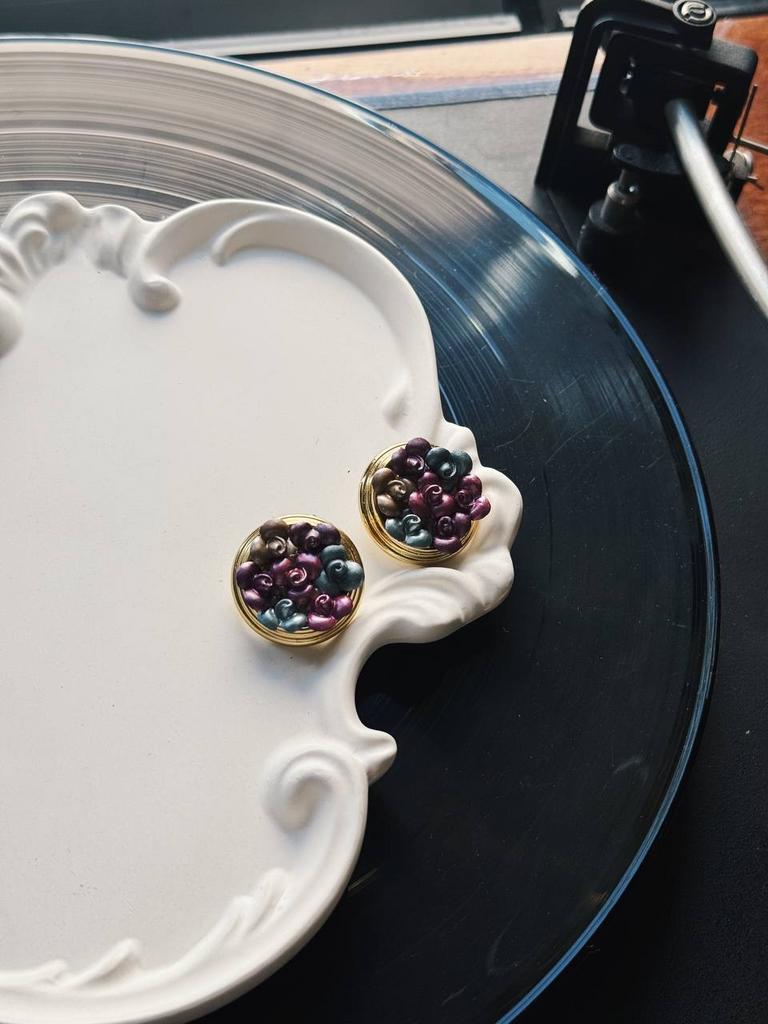 Винтажные клипсы «Райский букет»