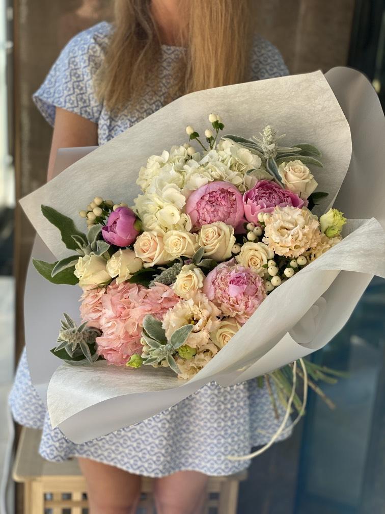 Пионы с гортензией №217