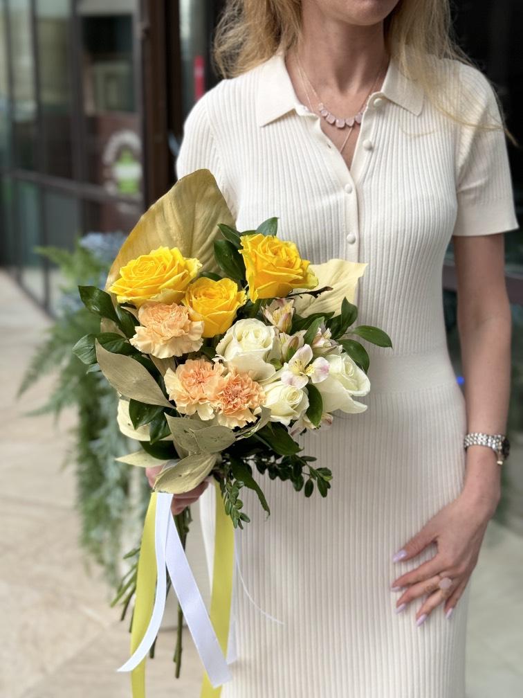 Свадебный букет Золотые оттенки №1019