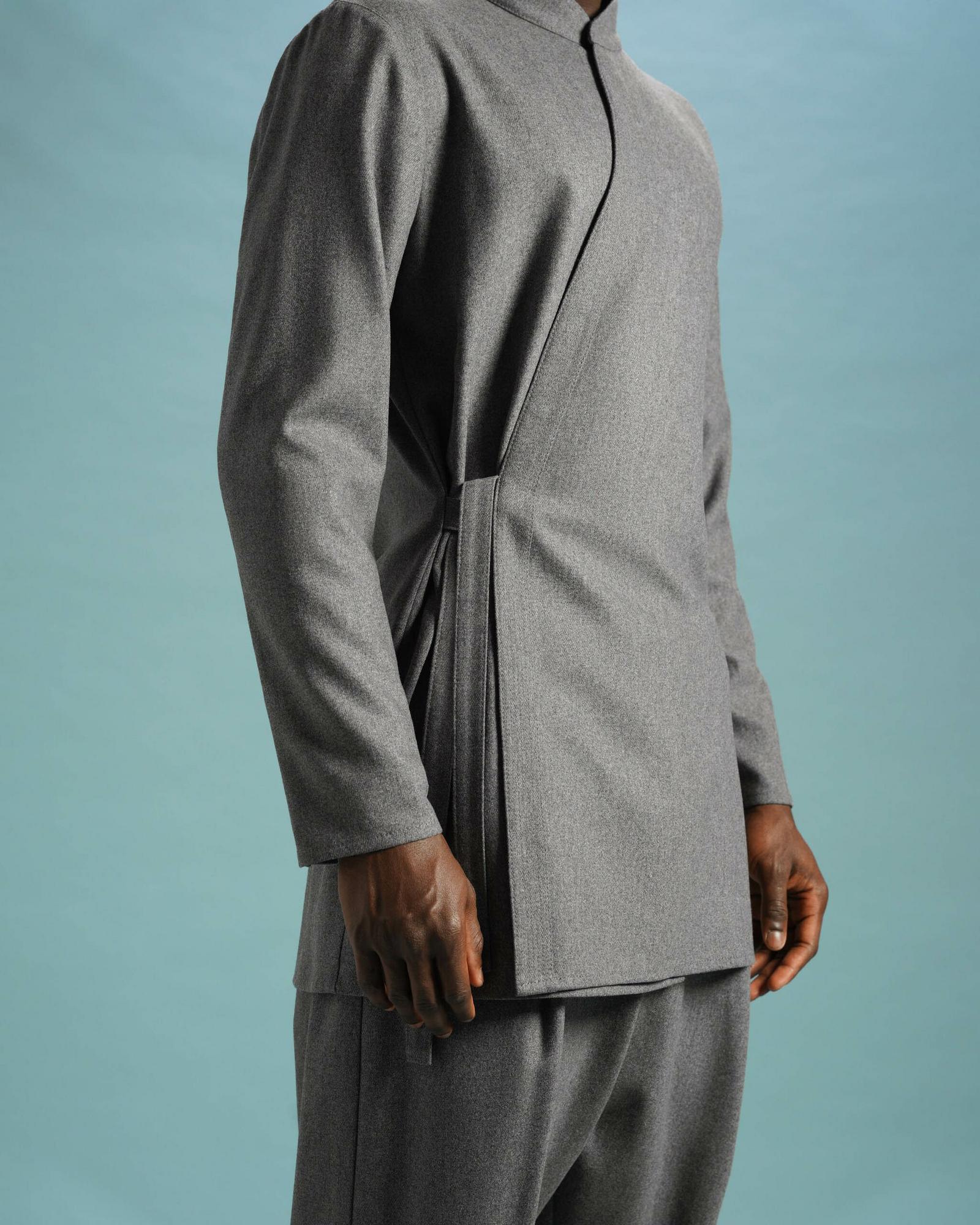 Рубашка "MONK" light gray wool