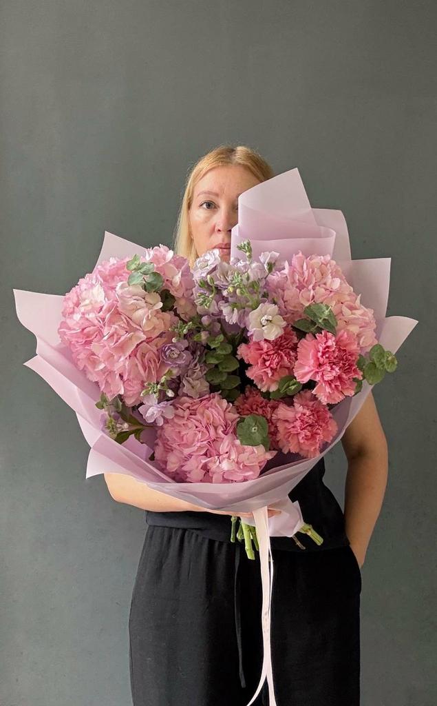 Авторский букет с гортензиями #291