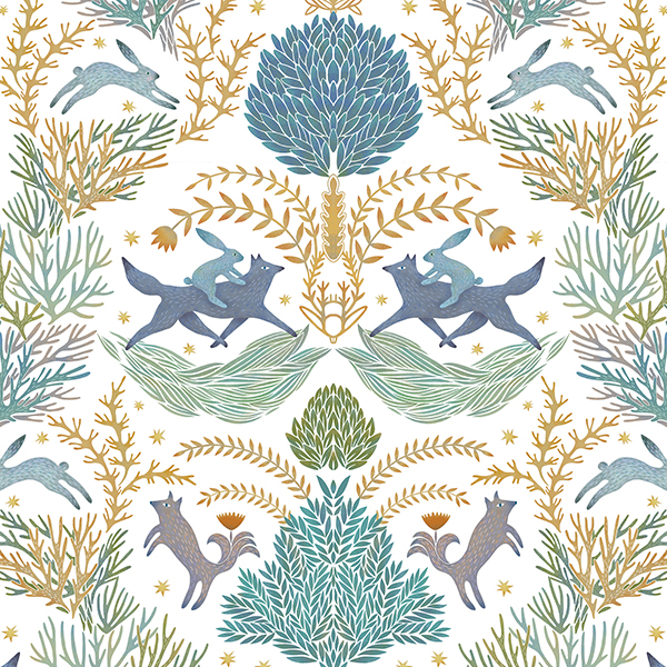 Интерьерная ткань Метсола (белый фон)