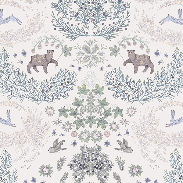 Интерьерная ткань Ошпи (Наллекарху) (бежевый фон)