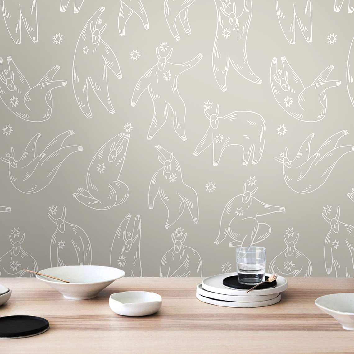 Фотообои Ягморт (бежевый монохром)