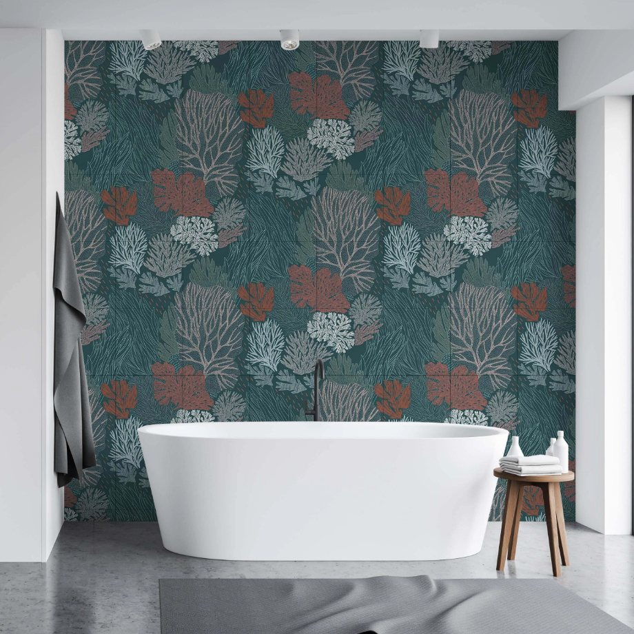 Плитка "Водоросли камчатки" зеленый фон