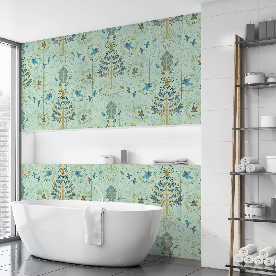 Плитка "Сариола" зеленый фон