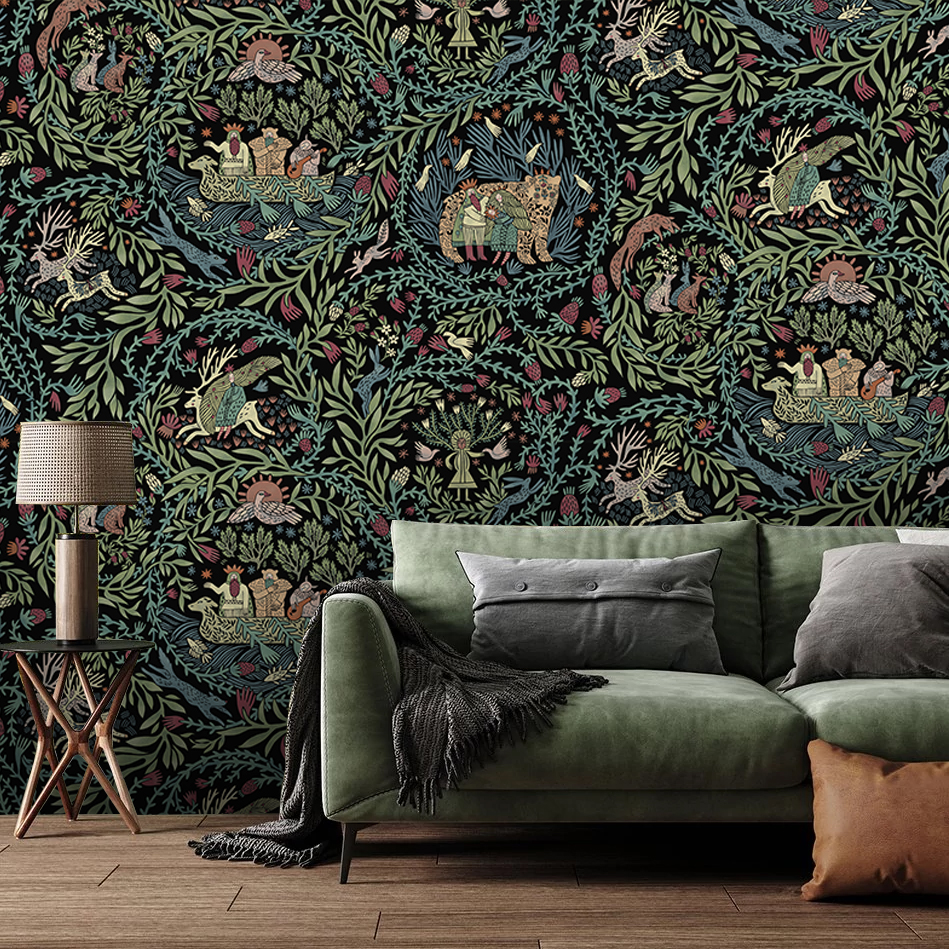 Фотообои Биармия (черный-теплый фон)