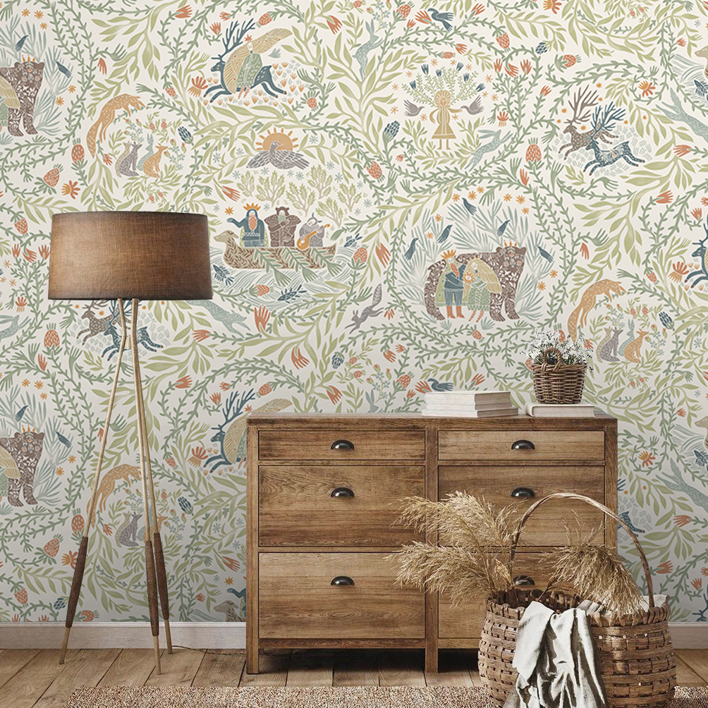 Фотообои Биармия (бежевый фон)