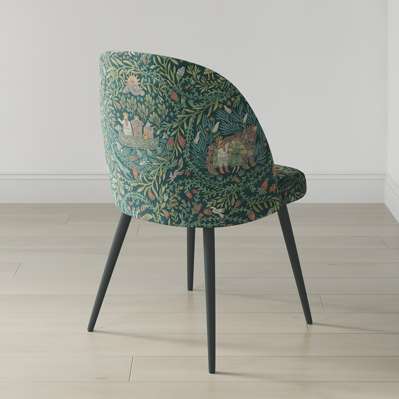Стул "Öти" с принтом Биармия (зеленый фон)