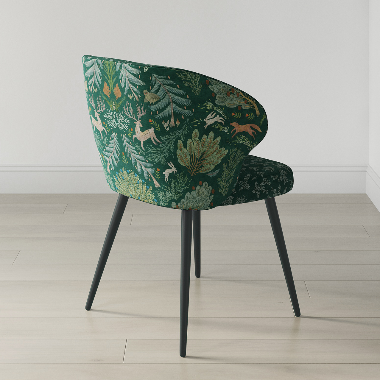 Стул "Кык"  с принтом Сосново (зеленый фон)
