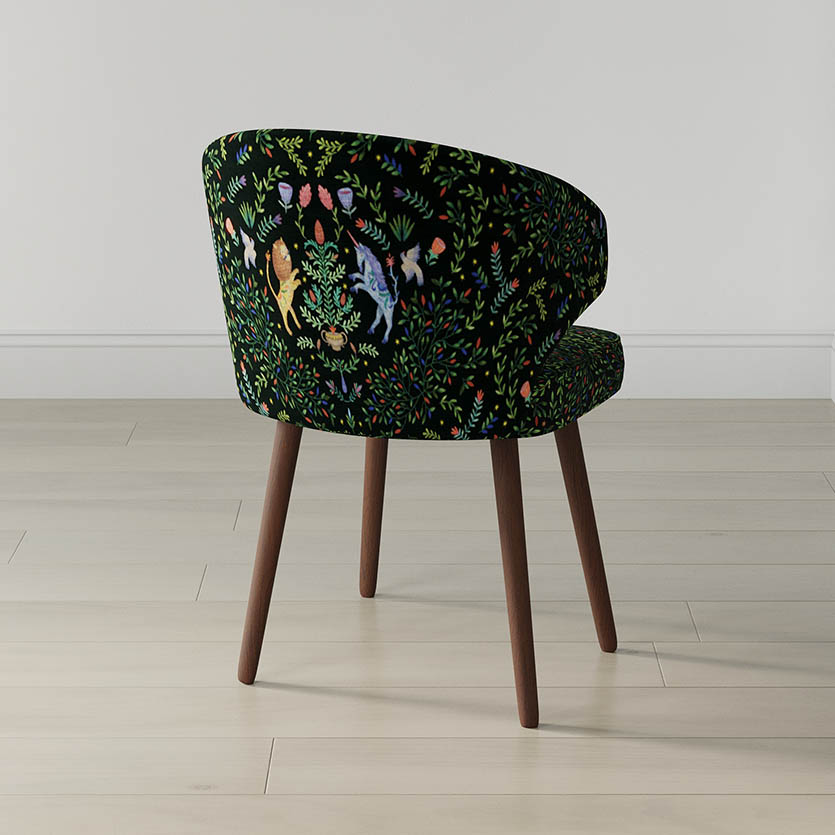 Стул "Куим" с принтом Ккрка (черный фон)