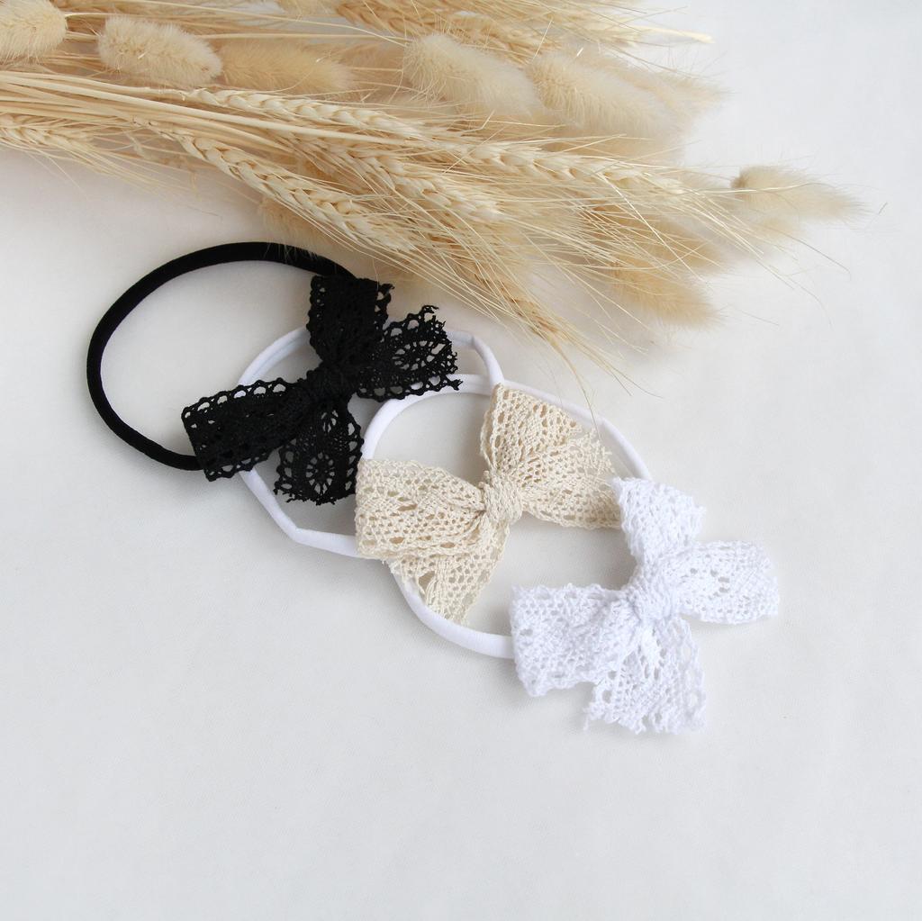 Повязка на голову "Кружевной бантик" в ассортименте