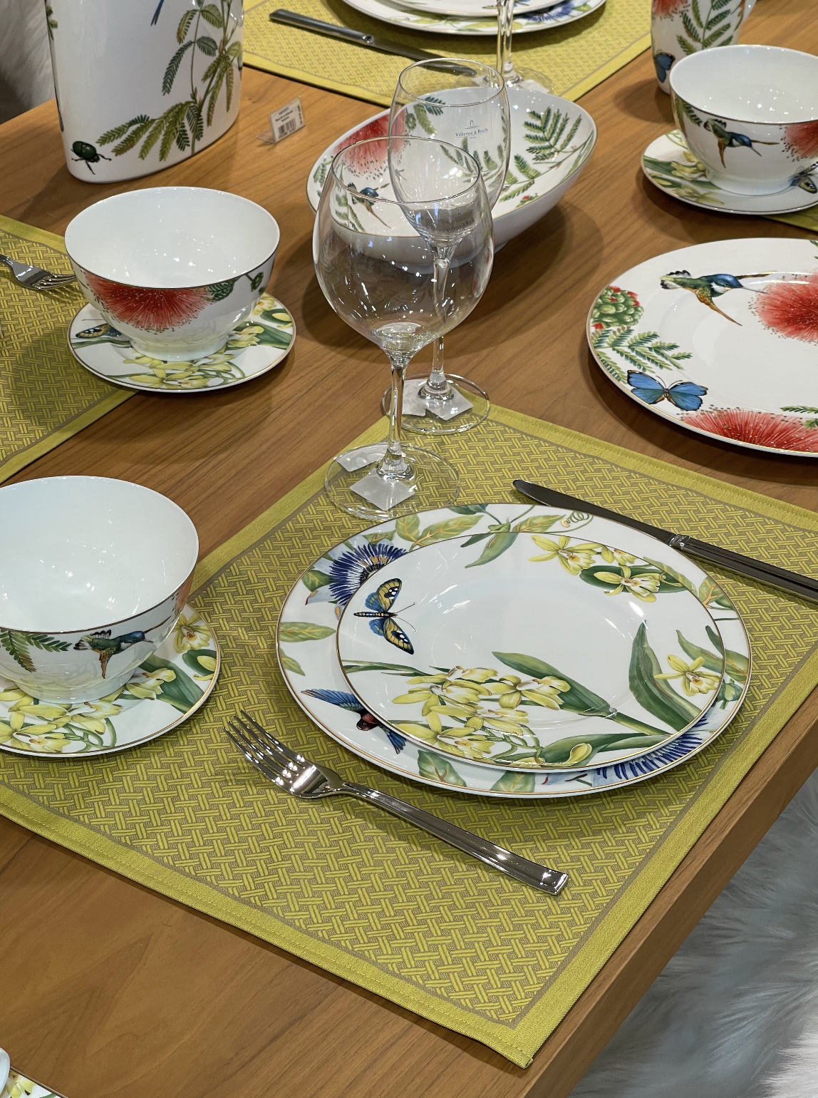 Набор плейсматов (4 шт) Osmose Tressage Enduit Pollen 50*36см, хлопок с акриловым покрытием, Le Jacquard Français