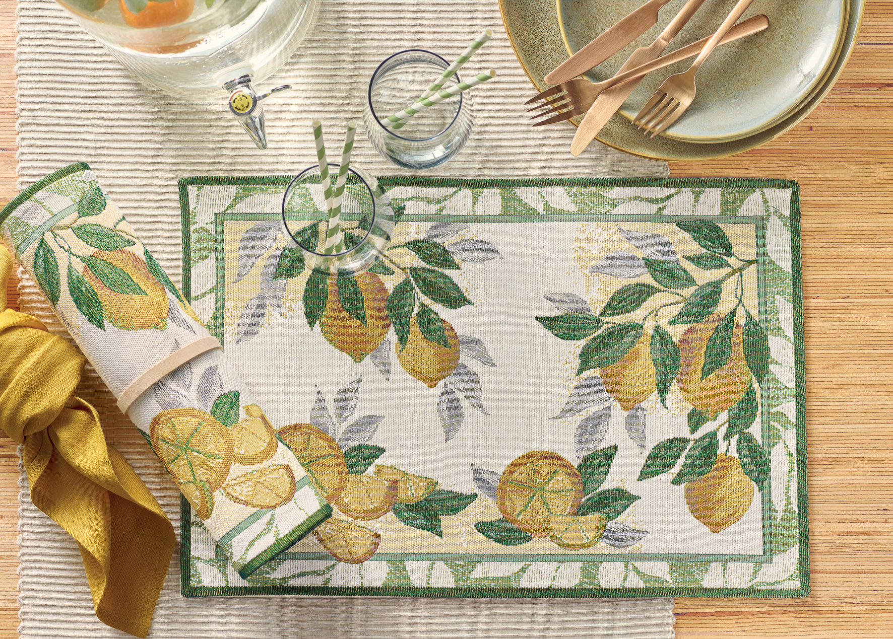 Салфетка сервировочная жаккардовая Lemon original 32x48 см