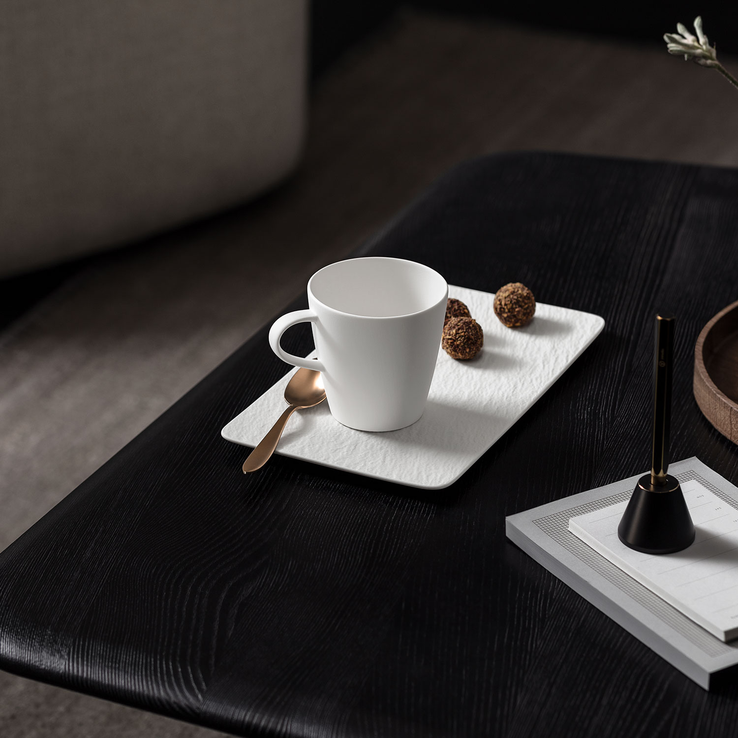 Прямоугольное сервировочное блюдо Villeroy & Boch Manufacture Rock White 28 х 17 см