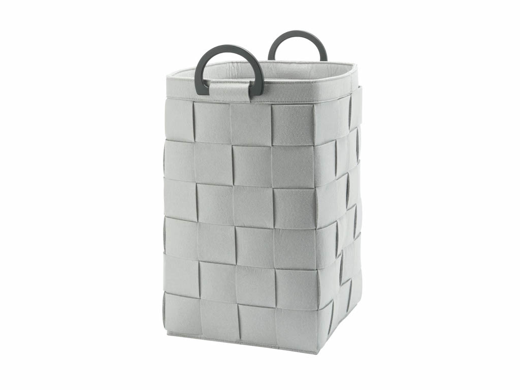 Корзина плетеная для белья большая AQUANOVA DIX Silver grey 34x34x57,5 cm