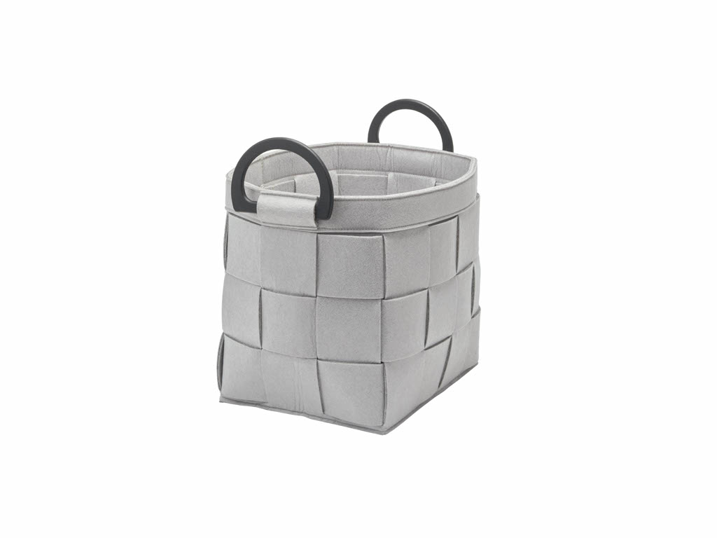 Корзина плетеная для белья средняя AQUANOVA DIX Silver Grey 34x25,5x32 cm