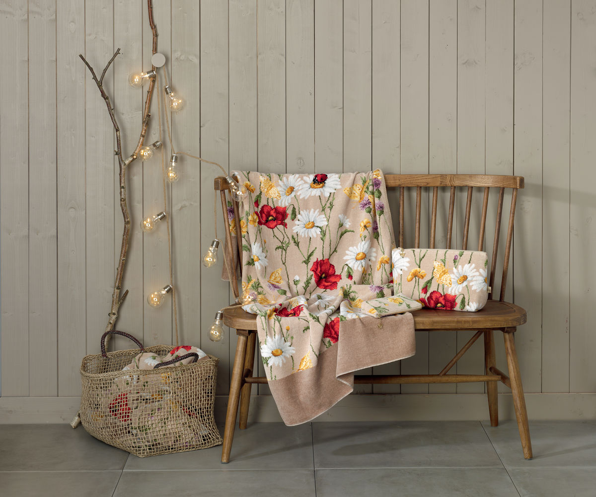Полотенце шенилл махровый Daisy Field Beige 50x100cm