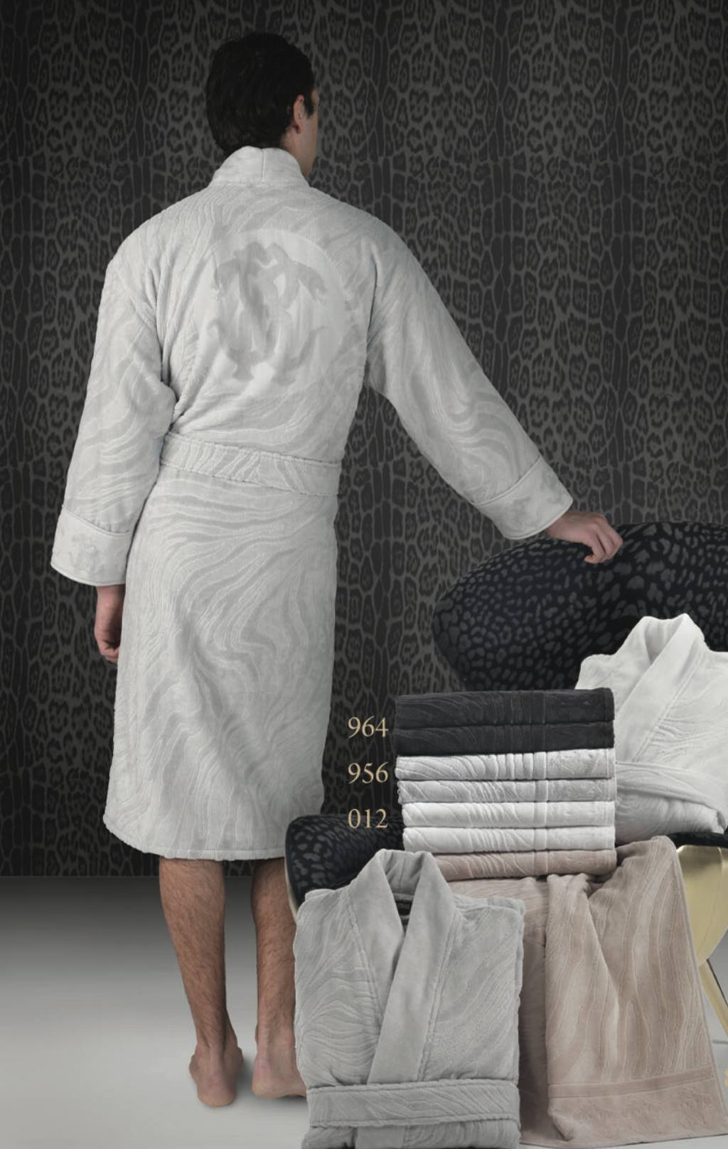 Халат Roberto Cavalli Okapi светло-серый