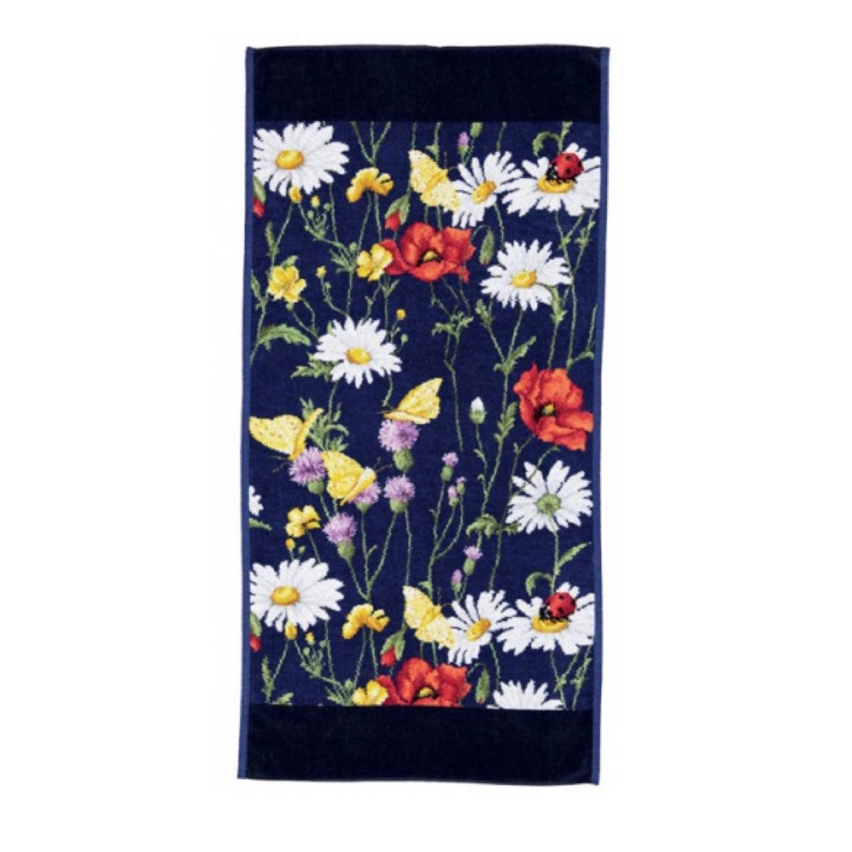 Полотенце шенилл махровый Daisy Field Blue 50x100cm
