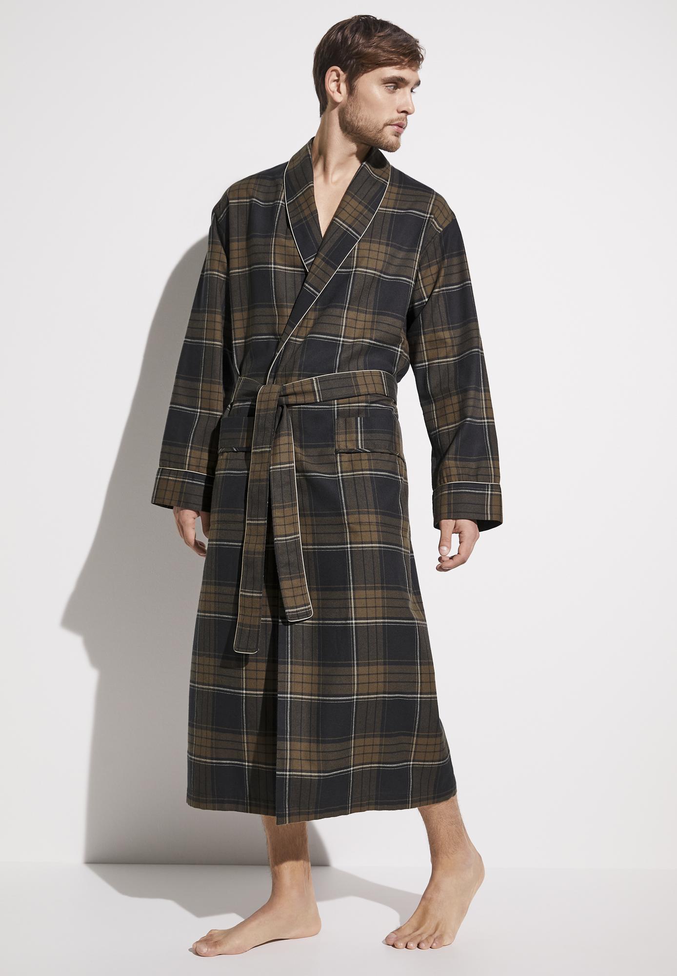 Мужской халат Zimmerli navy check, сине-корич.клетка