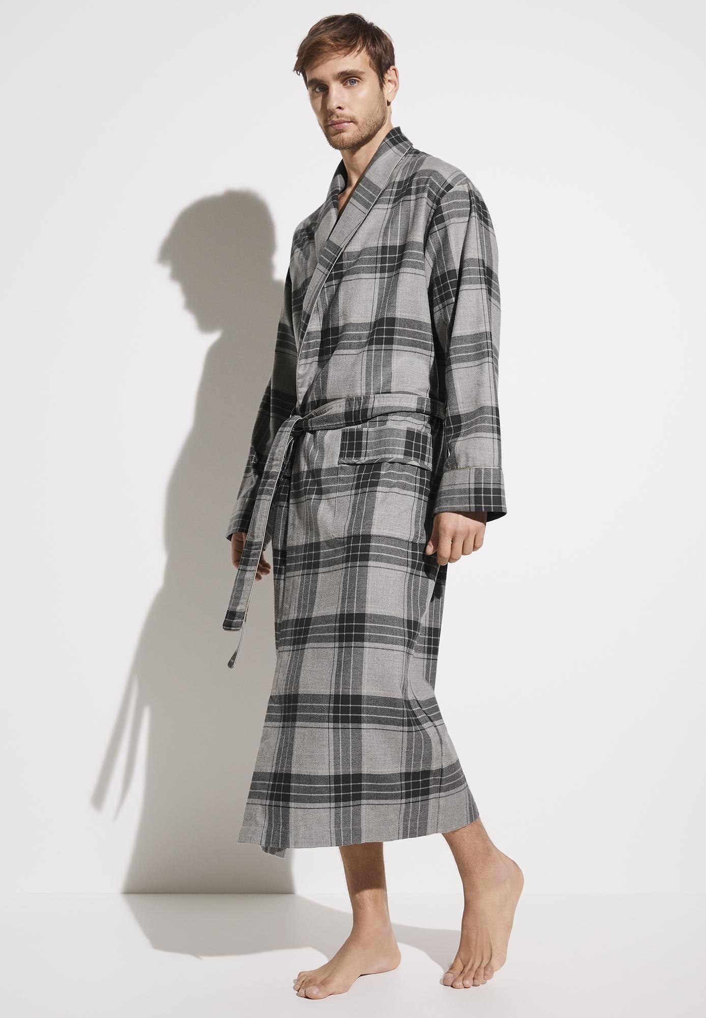 Мужской халат Zimmerli grey check, серая клетка