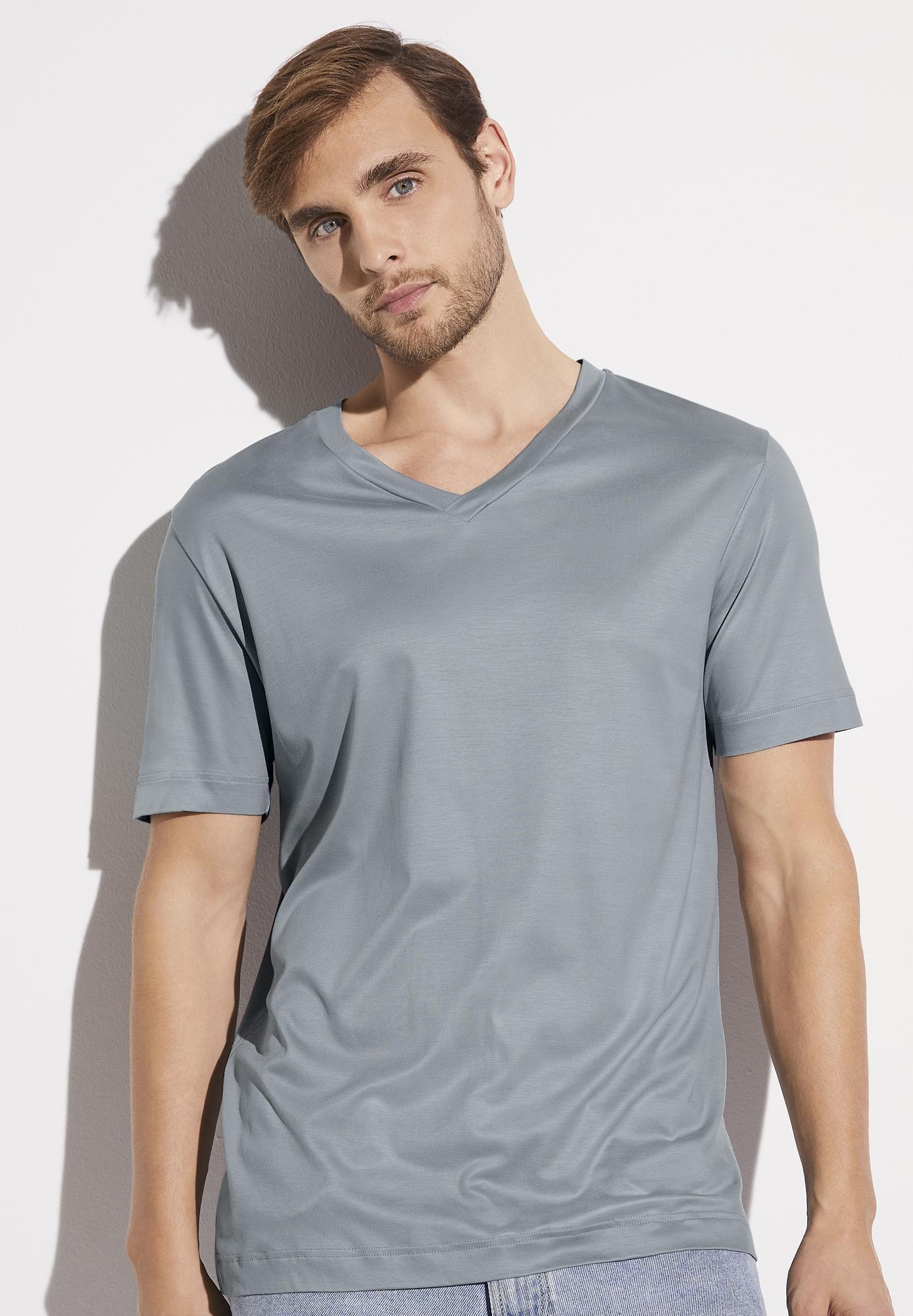 Мужская футболка Zimmerli, 100% лиоцелл, цвет: blue grey (серо-голубая)