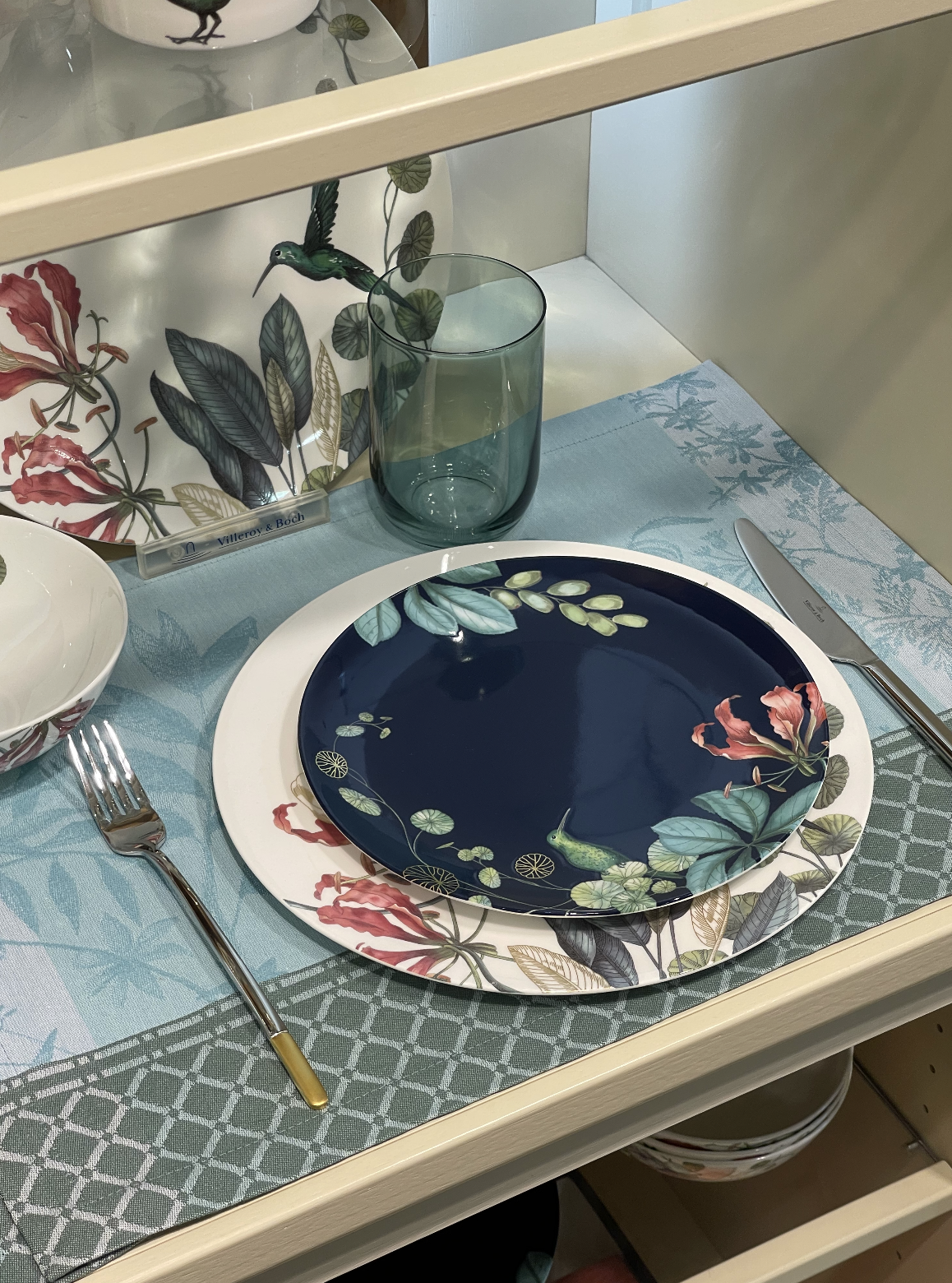 Набор плейсматов (4 шт) JARDIN D'EDEN BLUE 50*36см, хлопок, жаккард Le Jacquard Français
