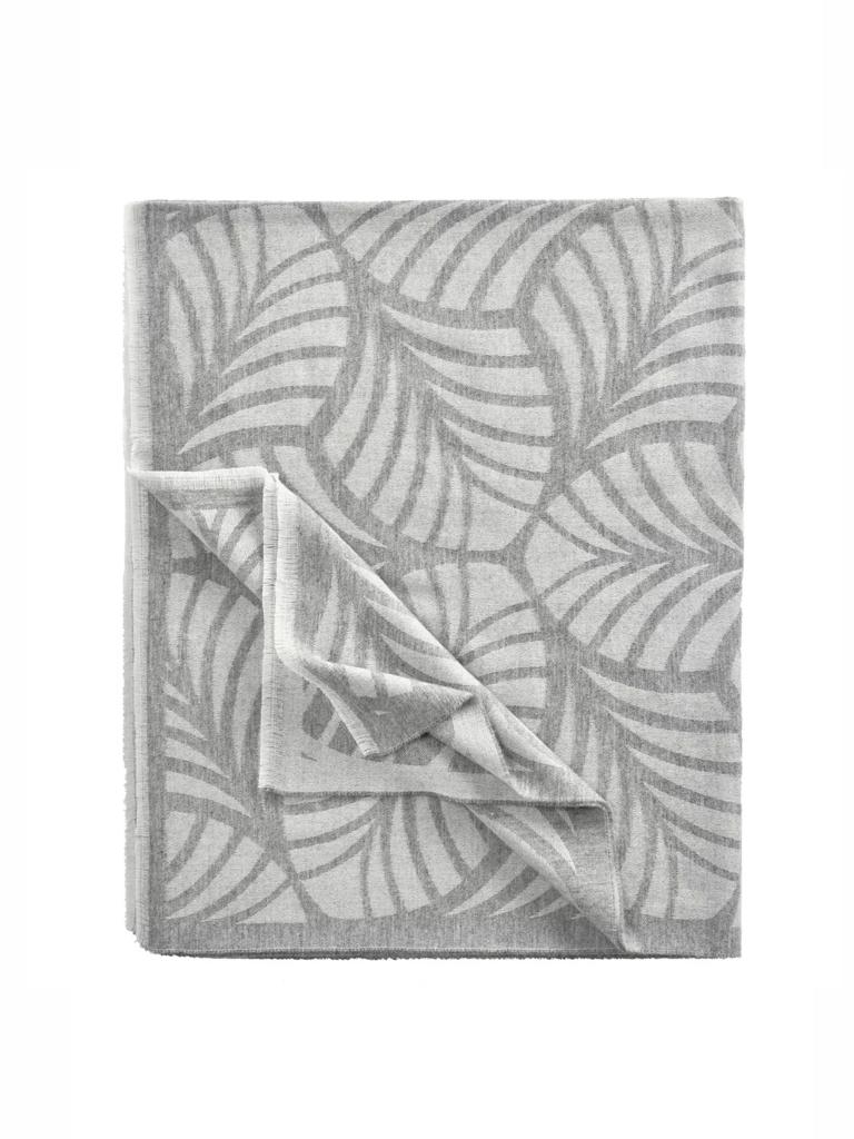 Плед Leaves Eagle, 100% шерсть, 135х220см,  silver-grey #100 (светло-серый)