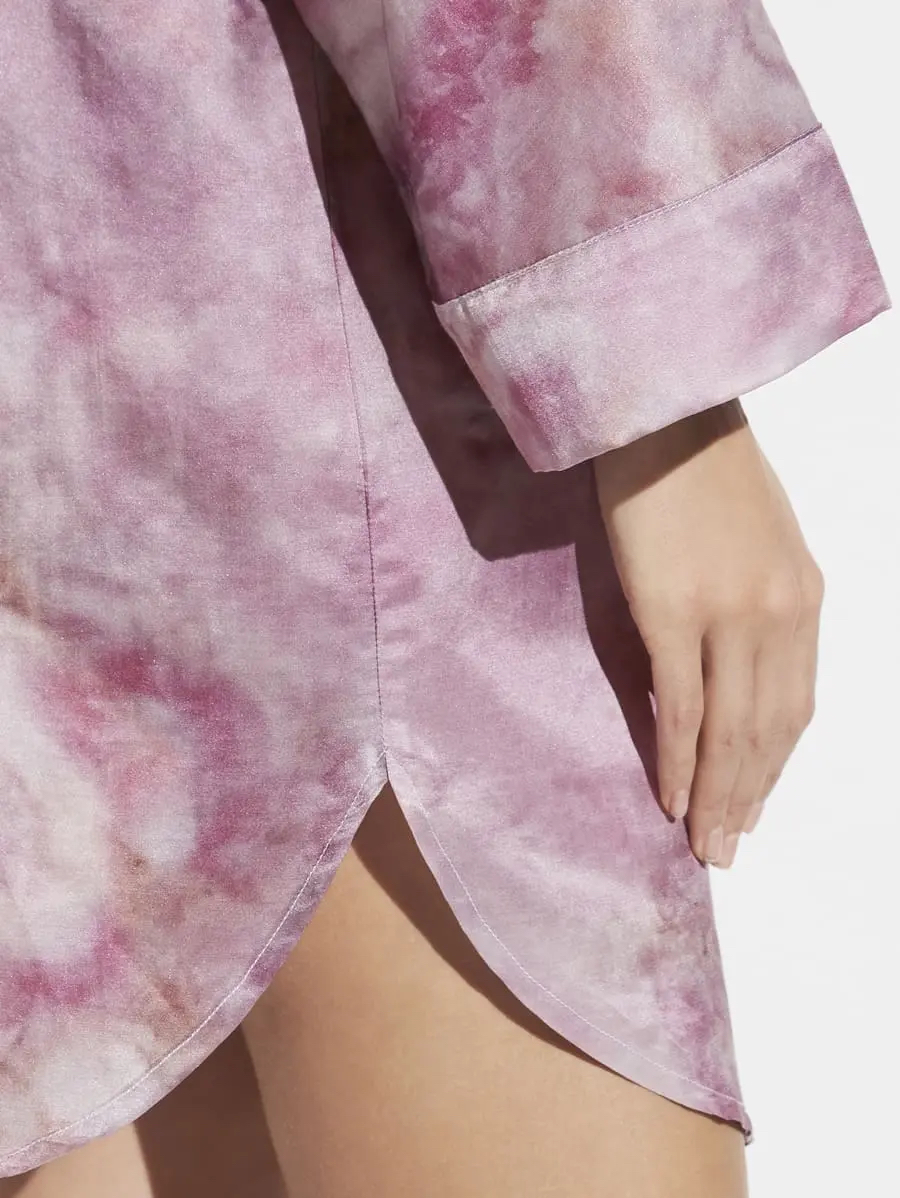 Рубашка домашняя женская Zimmerli, хлопок+шелк, цвет: shades of ombre (омбре), Winter 2025