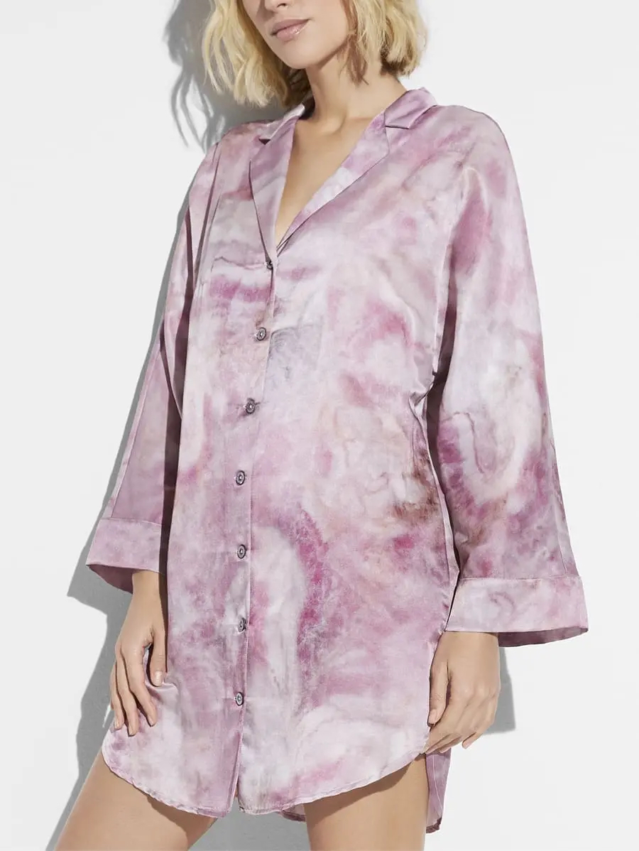 Рубашка домашняя женская Zimmerli, хлопок+шелк, цвет: shades of ombre (омбре), Winter 2025