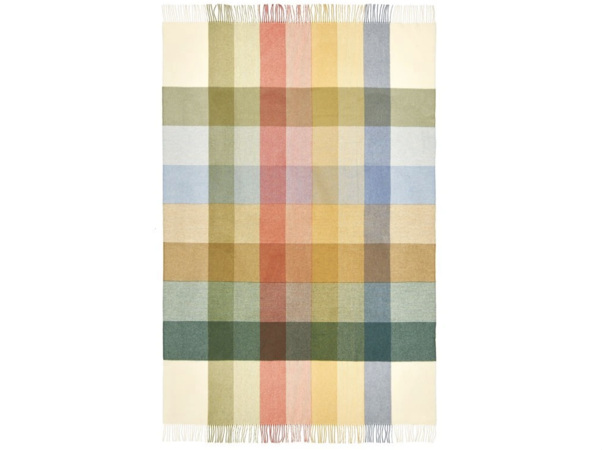 Плед с бахромой Nizza Eagle, 100% шерсть, 130х200см, яркая геометрия (col 101)