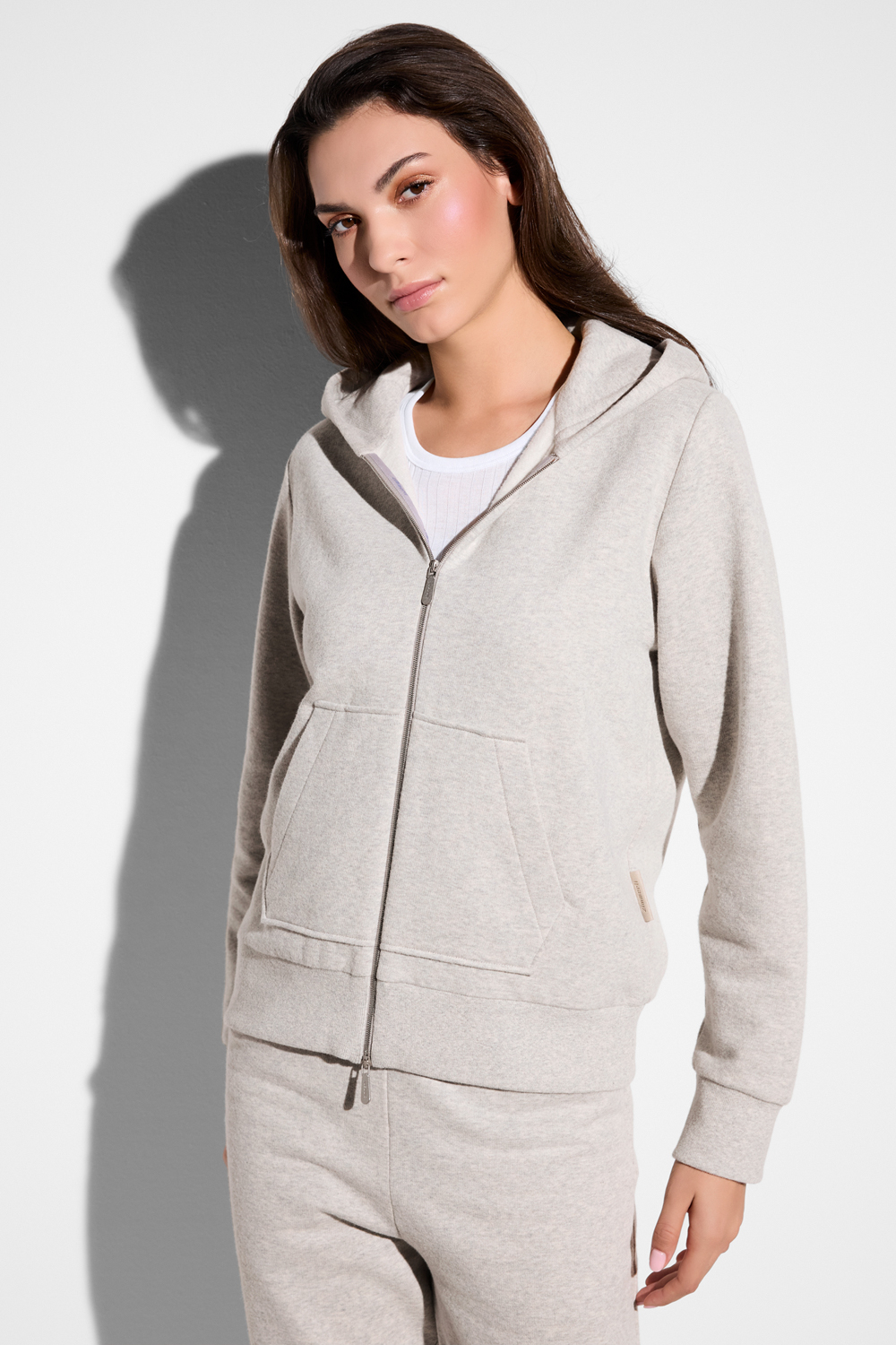Женский костюм утепленный Zimmerli жакет + брюки, цвет: light grey mélange (светло-серый), A/W 2025