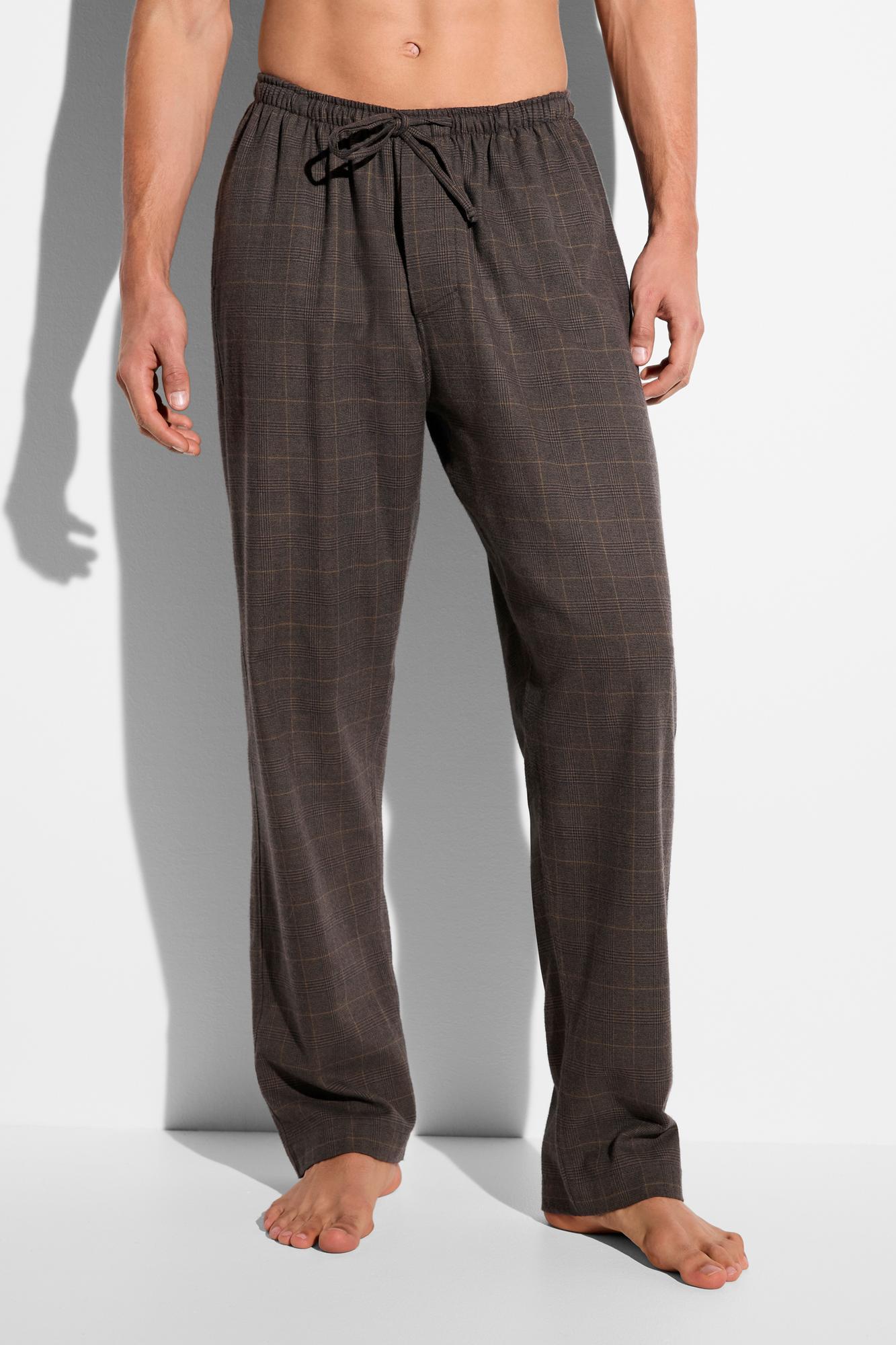 Мужские фланелевые домашние брюки Zimmerli olive check, A/W 2025