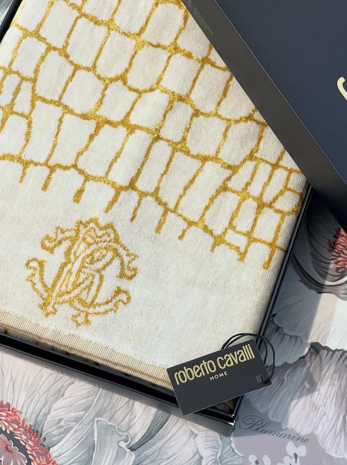 Полотенце 95х150см Roberto Cavalli Coco Gold, 100% хлопок