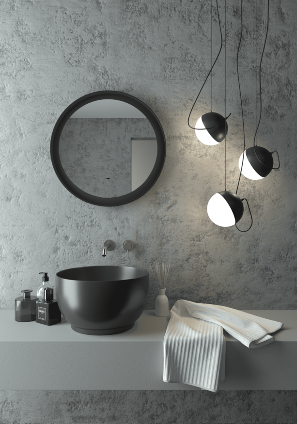 Зеркало Continent Planet Black LED холодная подсветка