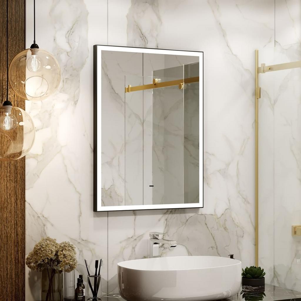 Зеркало Continent Frame Black LED c бесконтактным сенсором