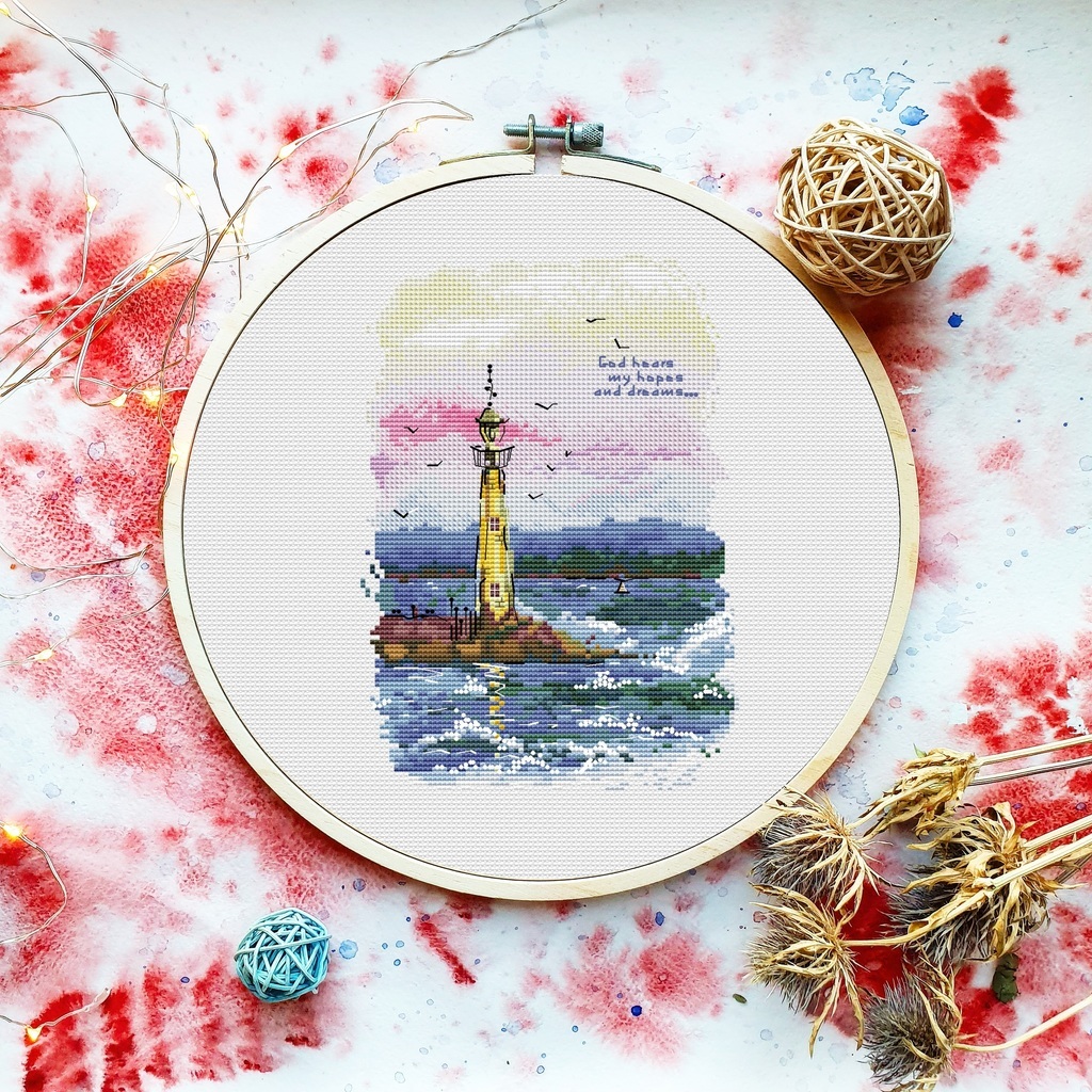 Схема вышивки "Маяк. Вечер" (79*114 крестиков)