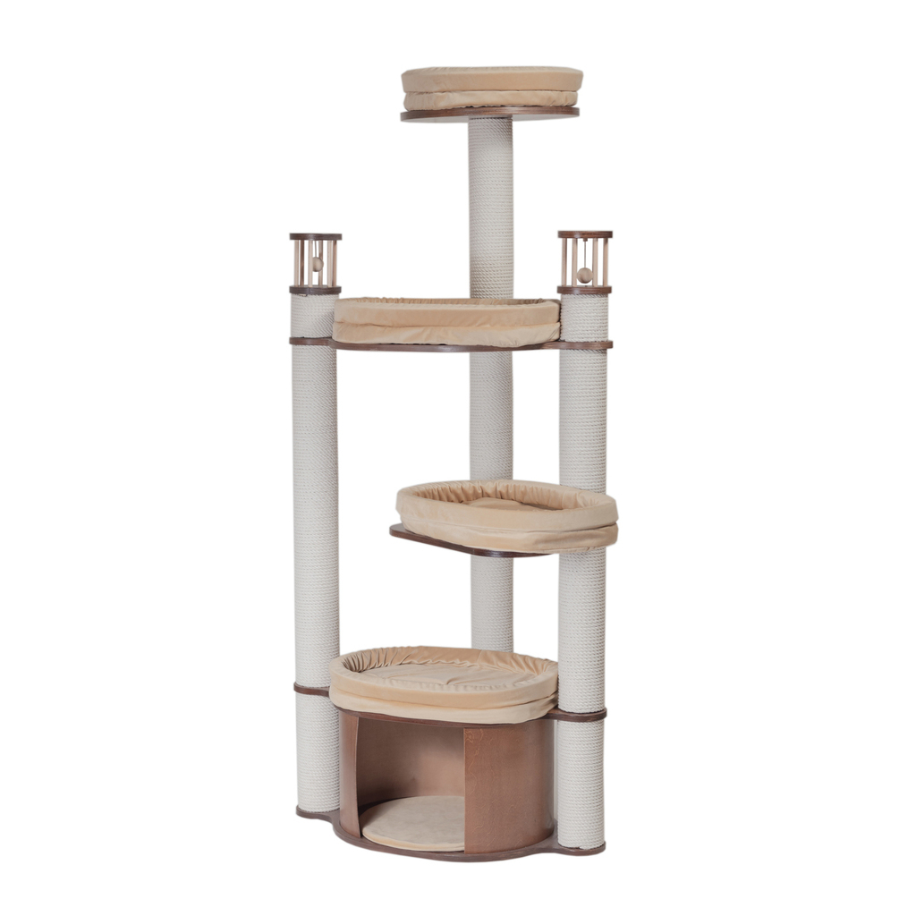 Комплекс кошкам - с гамаком, верхняя и нижняя лежанка 176 см