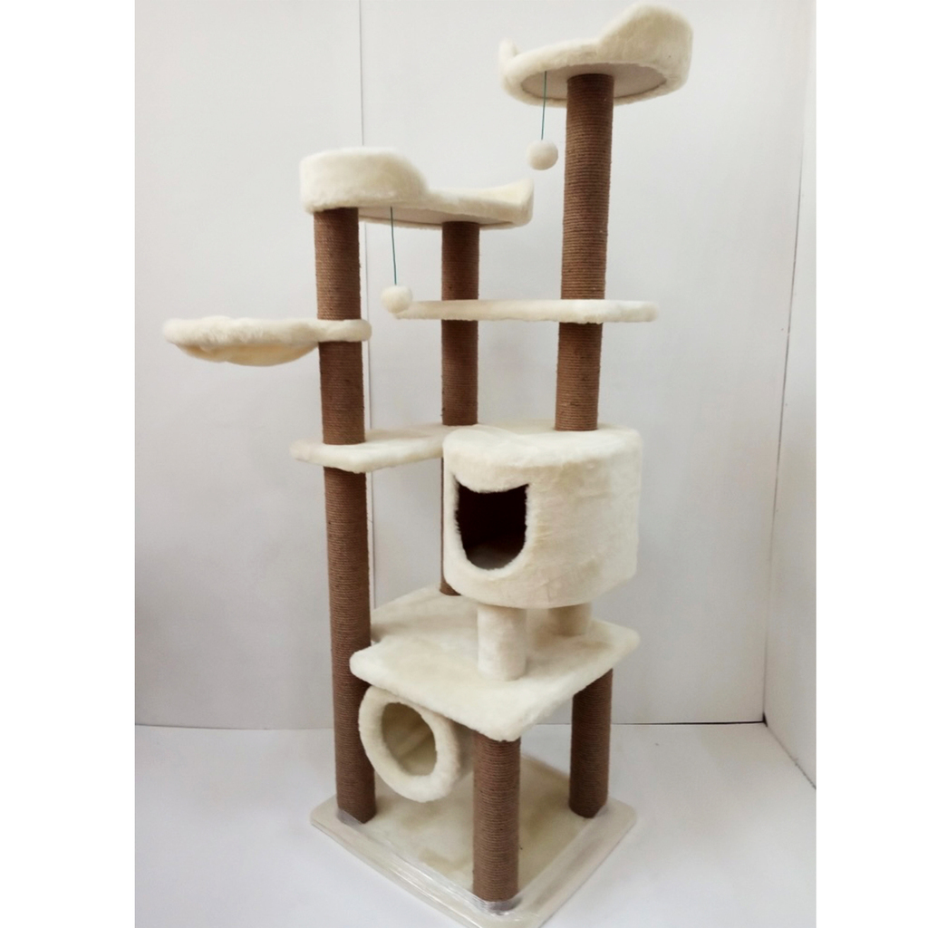 Игровой комплекс + когтеточка с тоннелем и гамаком 180 см (арт. 95)