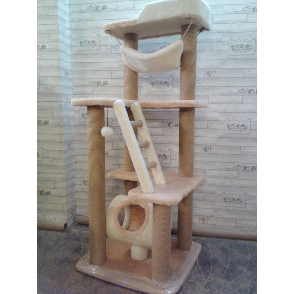 Лазилка для кошек с тоннелем, лесенкой и гамаком 150 см (арт. 61)