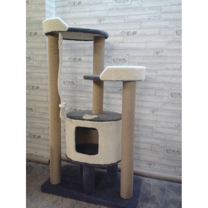 Игровой комплекс для кошек с большим домиком 137 см (арт. 115)