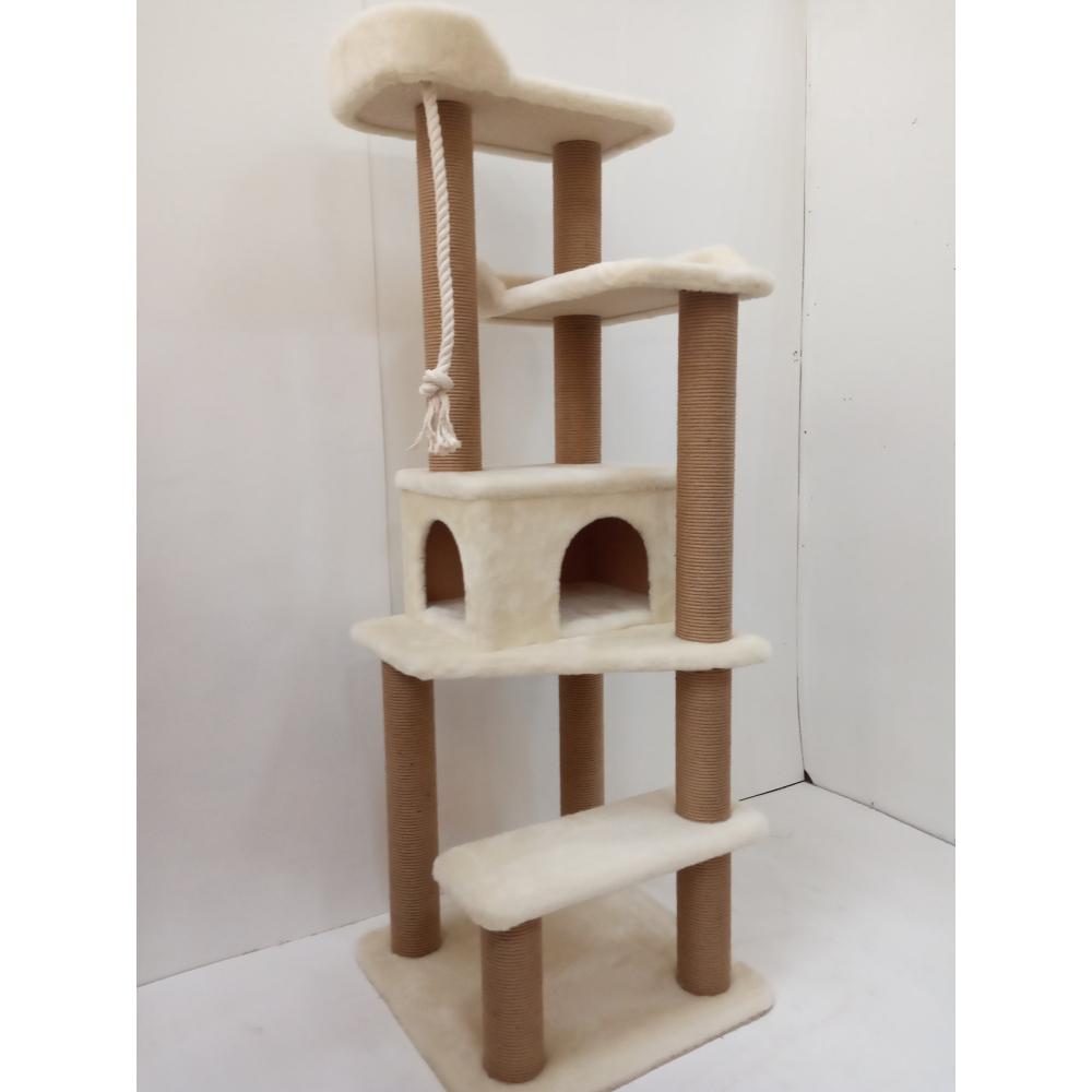 Игровой комплекс для кошек с джутовыми когтеточками 167 см (арт. 140)